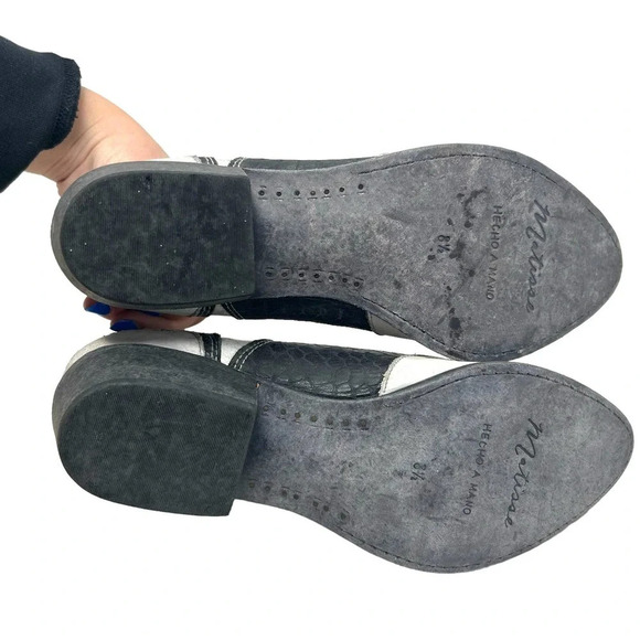 Matisse Steely Leather Ankle Boot White & Black Size 8.5 - Picture 10 of 10